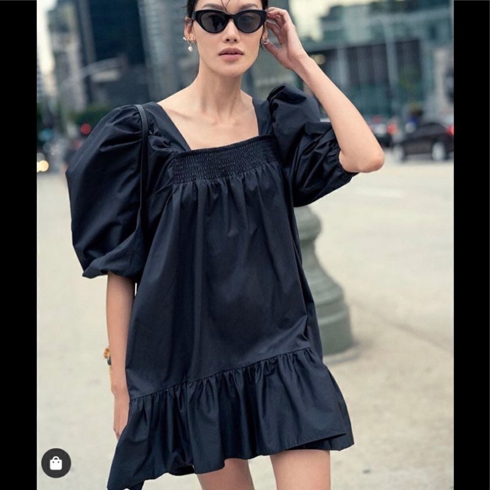 Puff Sleeve H&M dress bloggers fav black - Picture 4 of 10